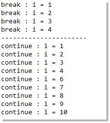 break和continue对比