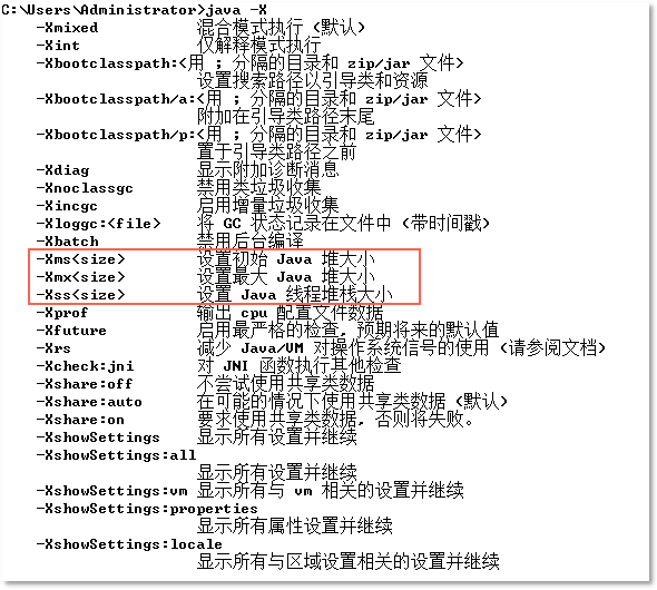 java虚拟机内存设置参数